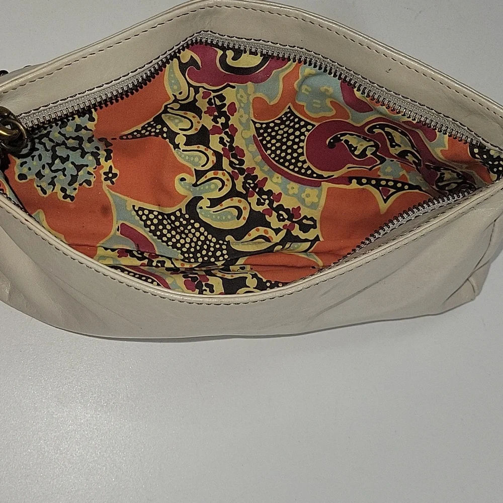 Kate Landry Cream Studded Double-Pocket Wristlet Clutch Bag